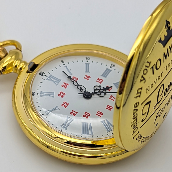 Pocket Watch for Son GIFT Love Birthday Wedding Boy New Classic Gold Tone - Picture 3 of 6
